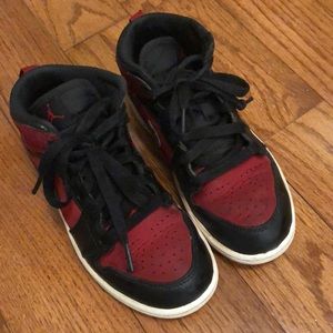 Beautiful black red and white Jordan’s size 1